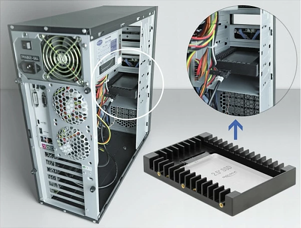 Kornizë montimi DeLOCK 3.5" për disk 2.5" SATA III, 6 Gbit/s, e zezë
