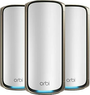 Sistem Mesh WiFi NETGEAR Orbi 970, Wi‑Fi 7, quad‑band, 3 copë, deri 27 Gbps, gri