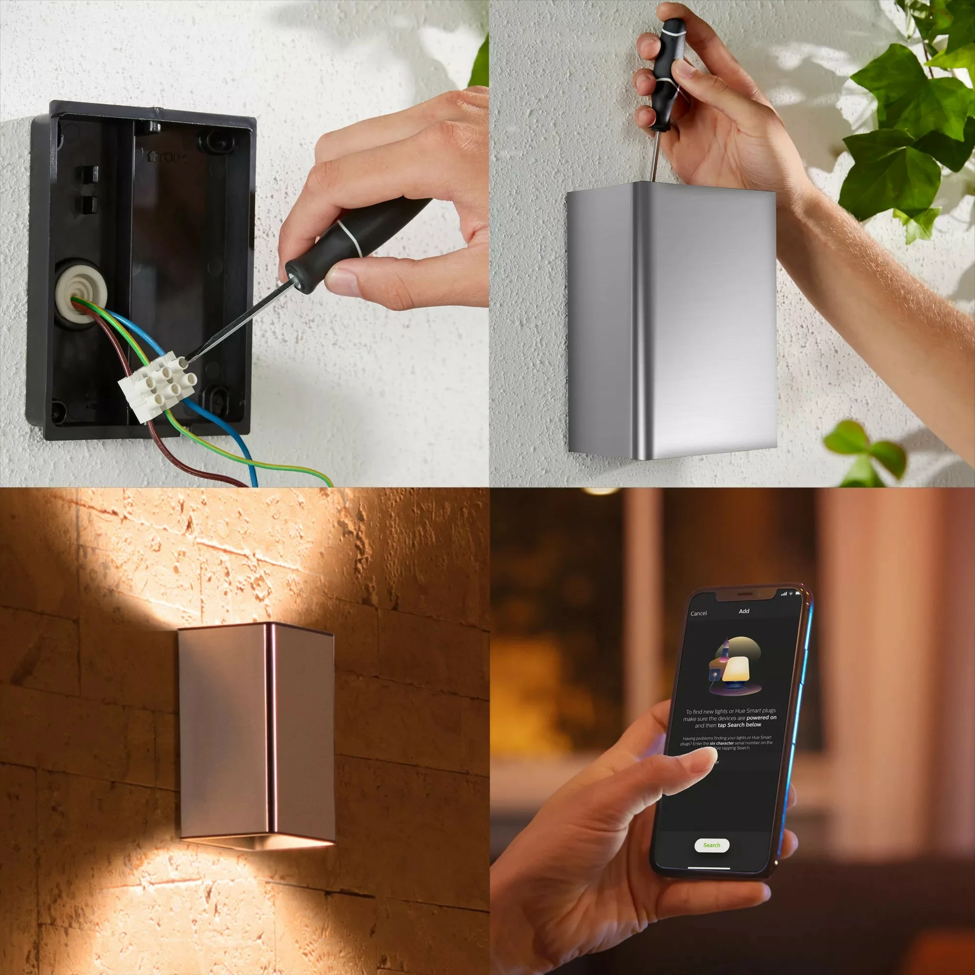 Llambë murale Philips Hue Resonate, LED, smart, çelik inox, dritë me ngjyra