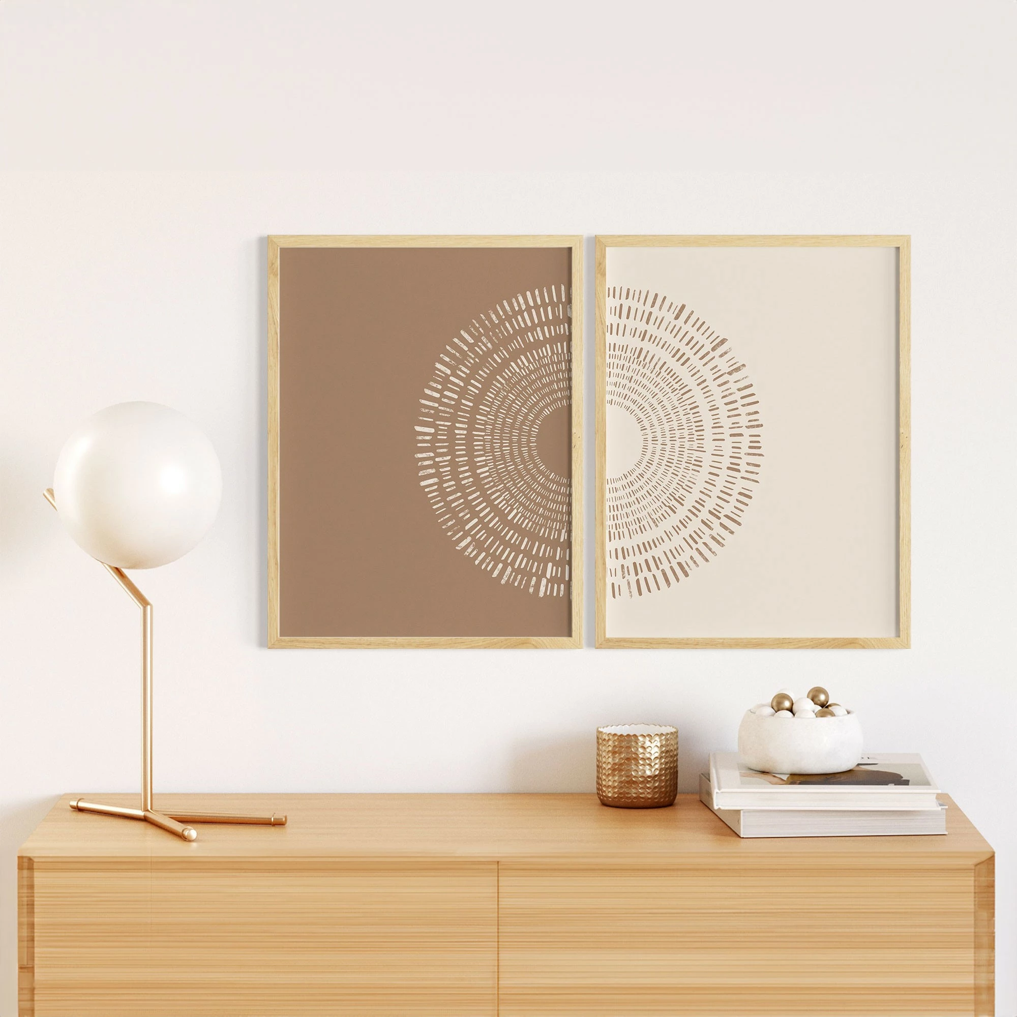 Pikturë dekorative me kornizë, 2 copë, MDF, Wallity, Huhu251, 50x35cm