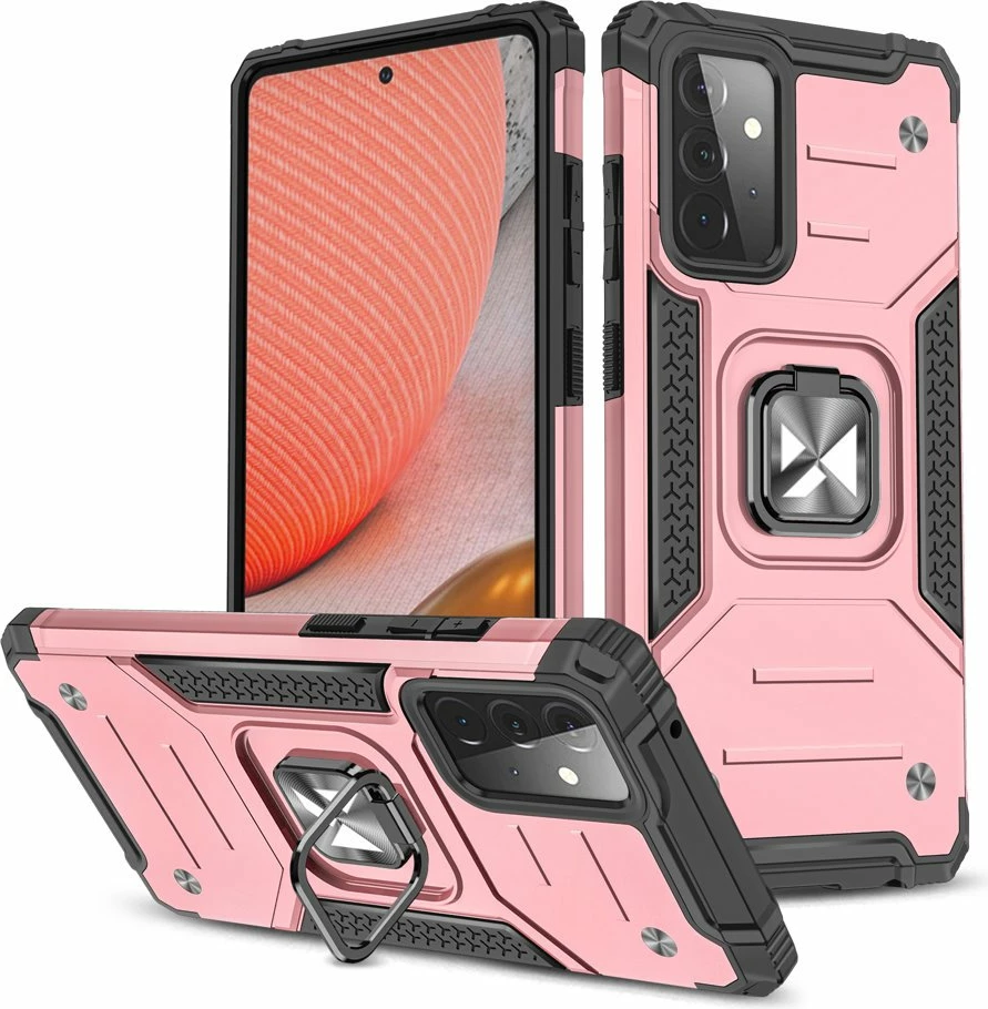 Mbështjellës Wozinsky Ring Armor me kickstand për Samsung Galaxy A72, Rozë