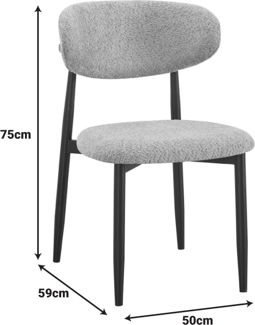 Karrige Folegio, ngjyrë krem me këmbë të zeza, 50x57x79.5cm