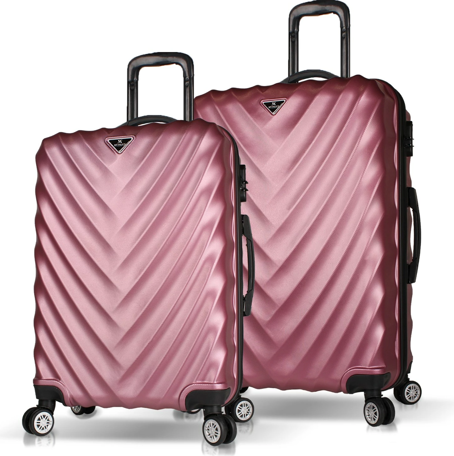 Set valixhesh (2 copë), ngjyrë rozë e artë, Zoozie Bags, 6845
