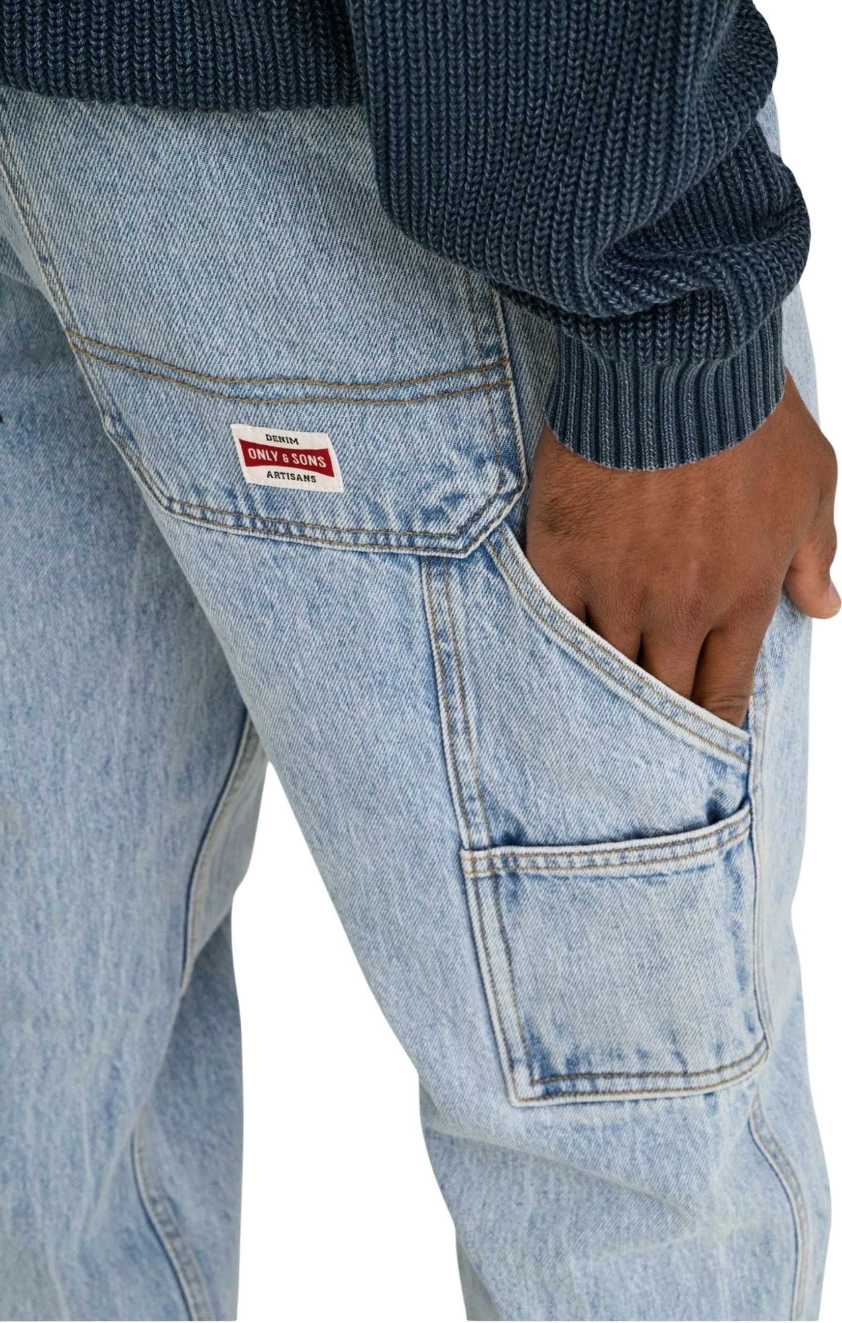 Xhinse për meshkuj Only & Sons ONSEDGE STRAIGHT CAR LB 1087TAI DNM NOOS 22031087, blu denim [Madhësia: W33 L34]