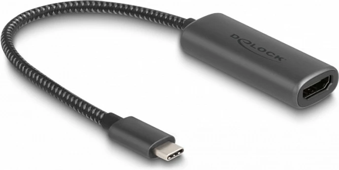Adapter USB-C në HDMI DeLOCK, 8K HDR, 0.2 m, i zi