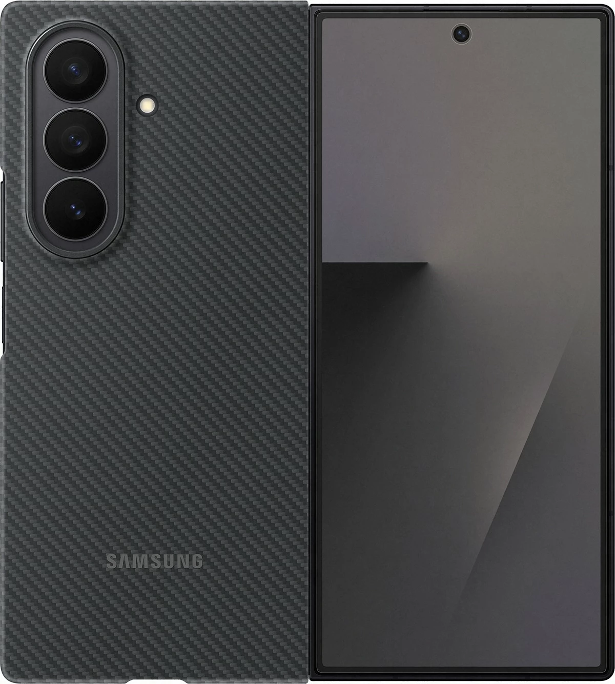 Mbështjellës Samsung Carbon Shield për Galaxy Fold7, silikon, i zi