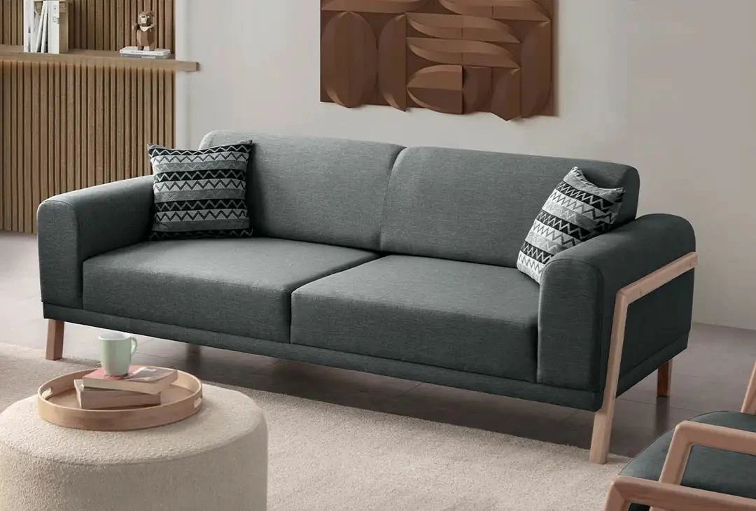 Divan treshe Atelier del Sofa, ngjyrë latte-antracit