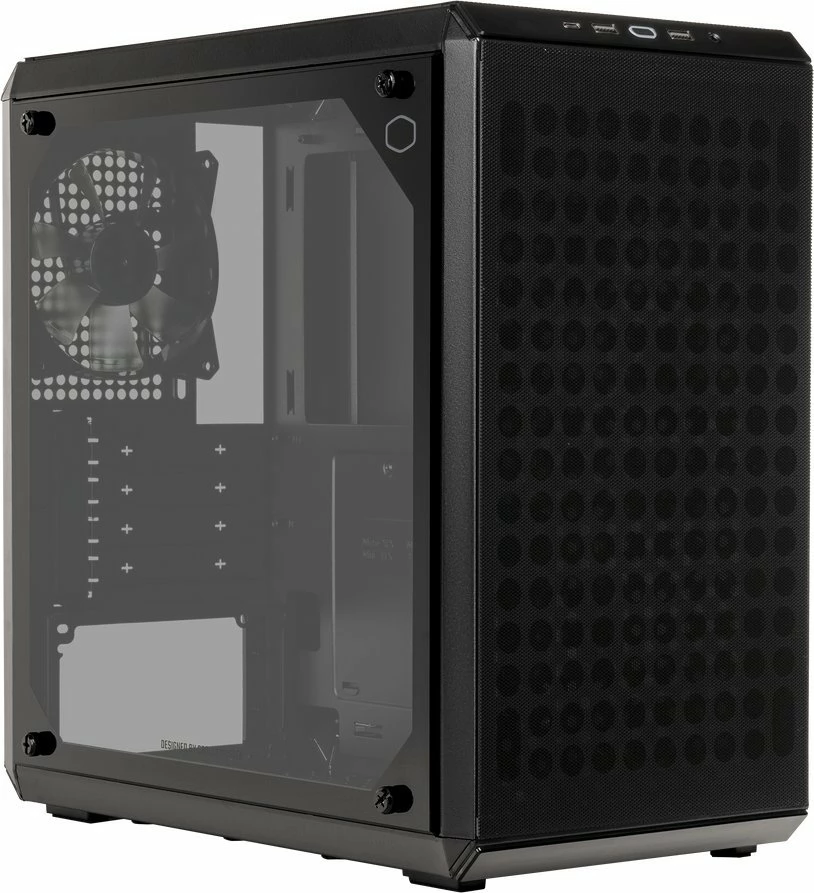 Kasë Cooler Master Q300L V2 Q300LV2-KGNN-S00 Micro Tower, Micro-ATX/Mini-ITX, USB-C, xham i kalitur, e zezë