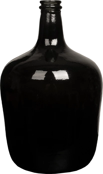 Shishe dekorative prej qelqi të ricikluar, e zezë, 25x25x40cm