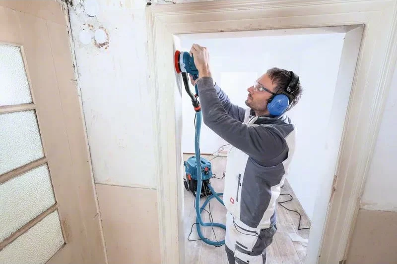 Sander Bosch GET 75-150 Professional, Random orbital, Velcro, 3300-7300 RPM, Zi, Blu