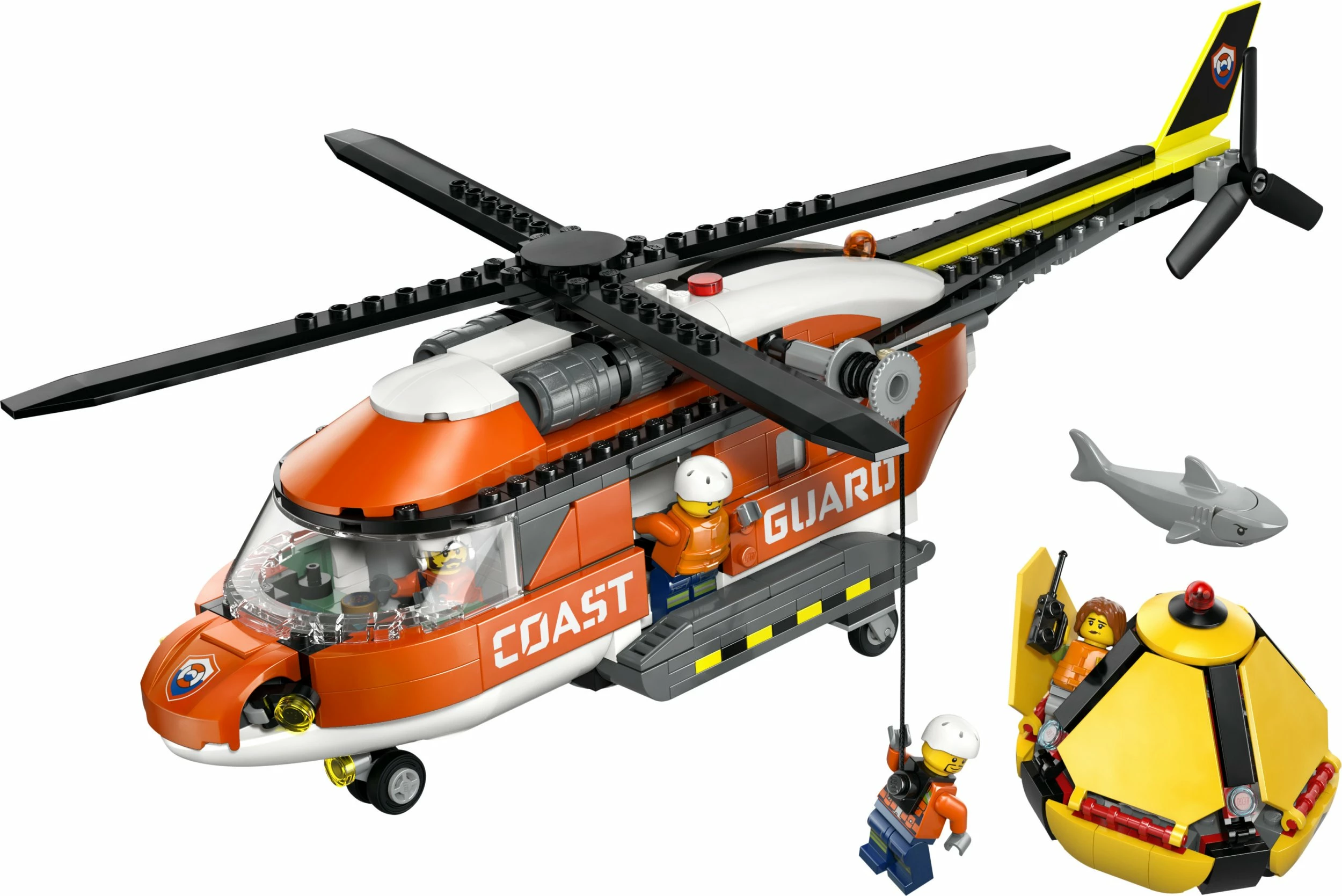 Set LEGO City LEGO Coast Guard Helicopter 60503, 551 copë, 7+, e kuqe/portokalli