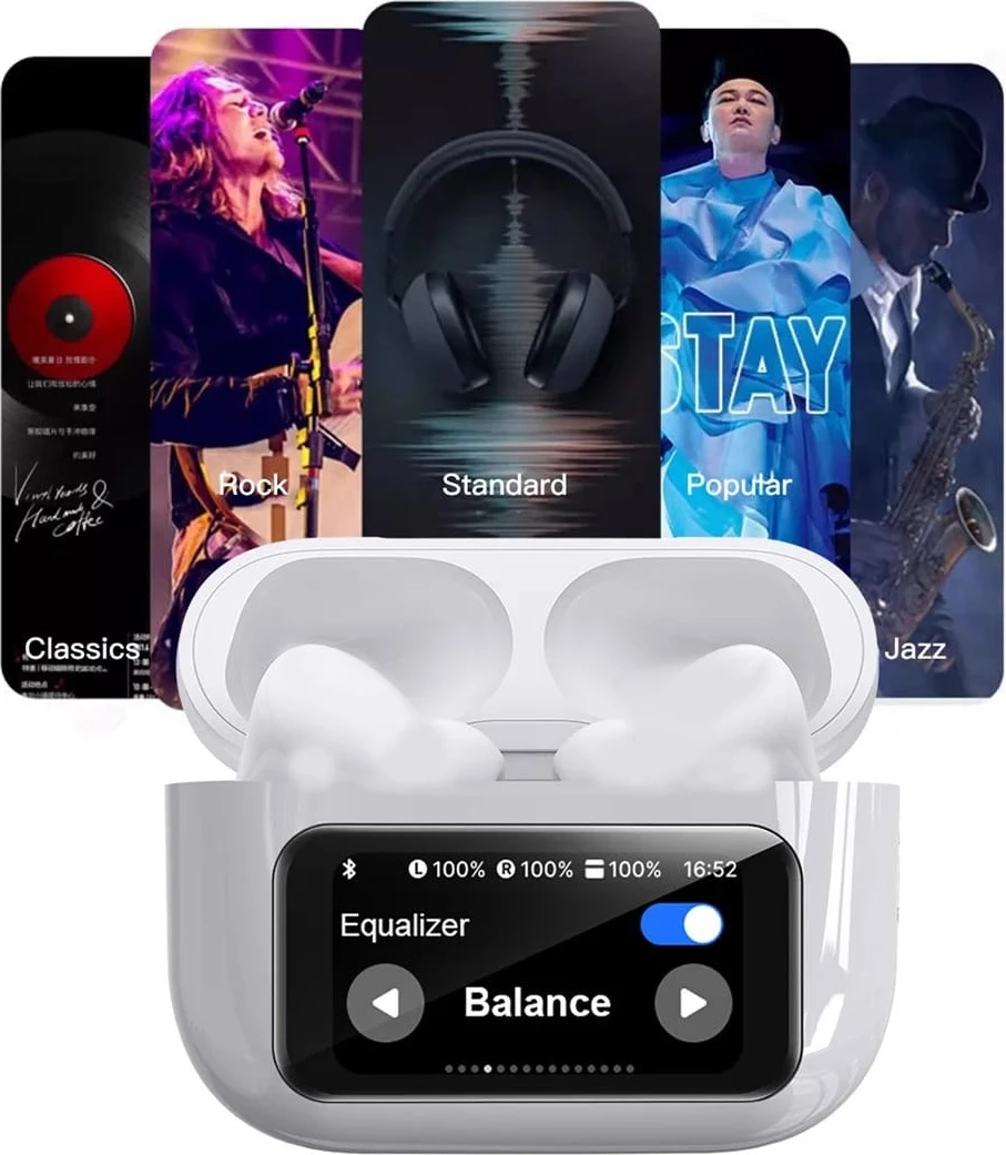 Kufje Bluetooth me ANC dhe Ekran me Prekje – A9 Pro