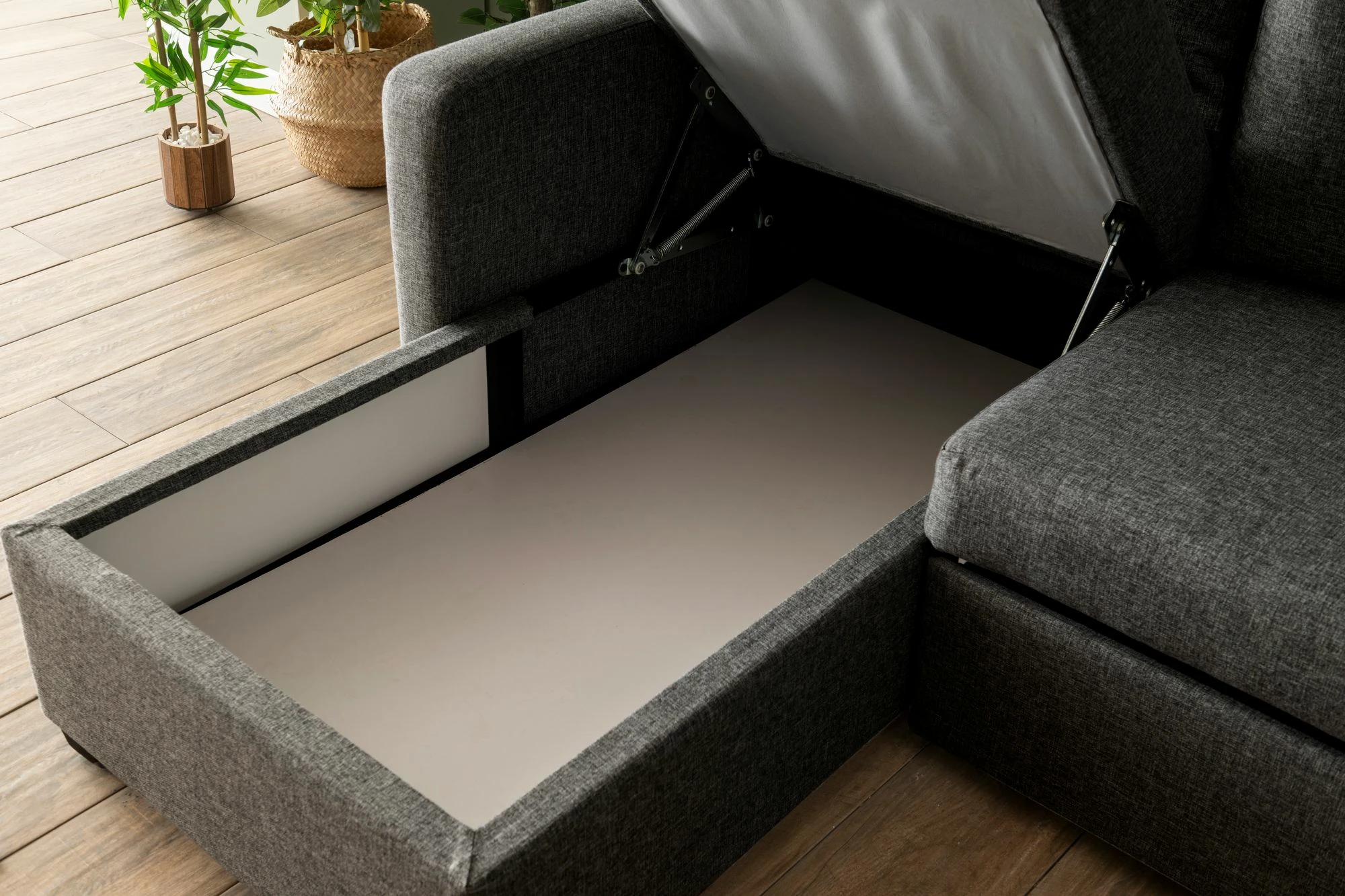 Kënd-sofë krevate Atelier del Sofa, ngjyrë gri e errët