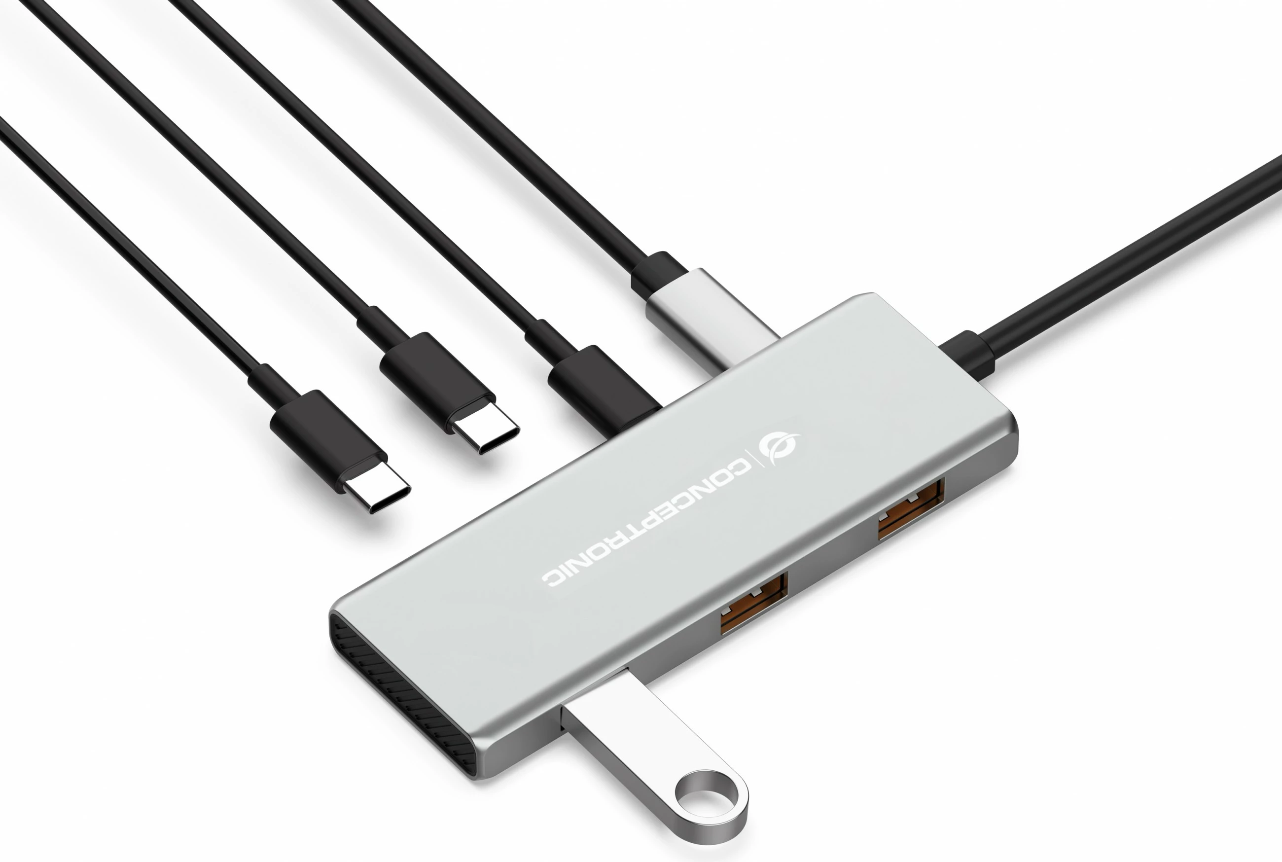 Dock Conceptronic 7-1 USB-C në 3xUSB-C/3xUSB-A, 25cm, gri