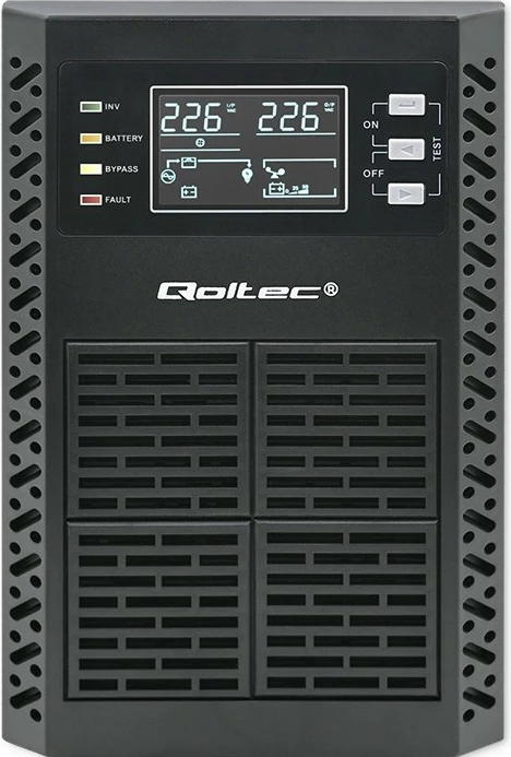 UPS Qoltec 1kVA 1000W, Online, LCD, Power Factor 1.0, EPO, USB, i zi