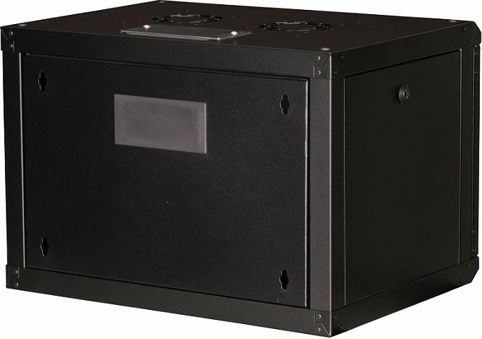 Kabinet rrjeti rack muror EQUIP Eco Mount 19", 7U, 600x450 mm, derë xhami e temperuar, me çelës, i zi