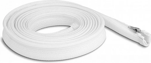Mbështjellës i thurur për kabllo DeLOCK, 3 m x 20 mm, me zinxhir, rezistent ndaj nxehtësisë, i bardhë