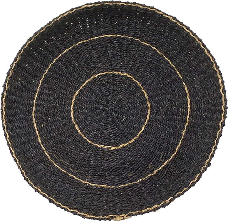 Dekor muror Jabbar Negro, kashtë deti, e zezë/natyrale, 61x61x7cm