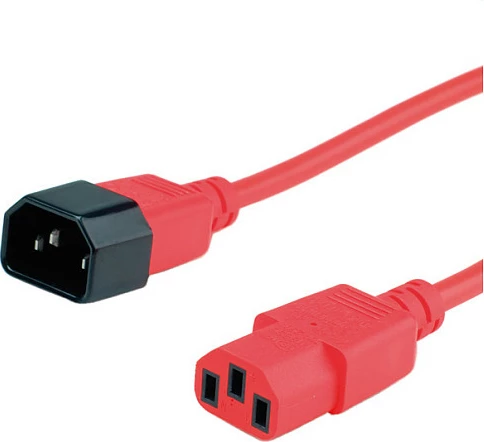 Kabllo rryme ROLINE 19.08.1520, IEC C14 në C13, 1.8 m, 10A/250V, e kuqe
