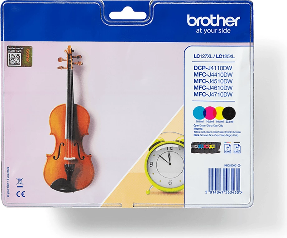 bojë printeri Brother LC127XLVALBP XL rendiment i lartë, Black/Cyan/Magenta/Yellow, paketë 4