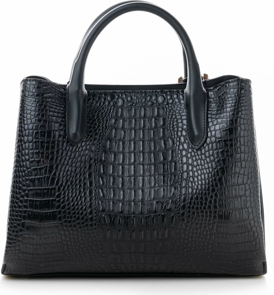 Çantë dore Vince Camuto Rome, krokodil e zezë