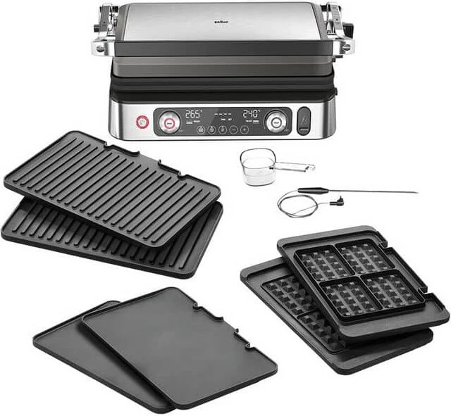 Grill elektrik Braun 0X17900008, 2200W, pllaka të ndërrueshme, termoprobë, çelik inox