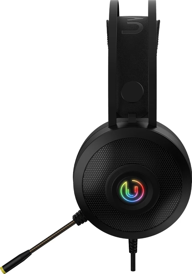 Kufje gaming UVI Wrath 7.1 V2, virtual 7.1, RGB, me mikrofon, zezë