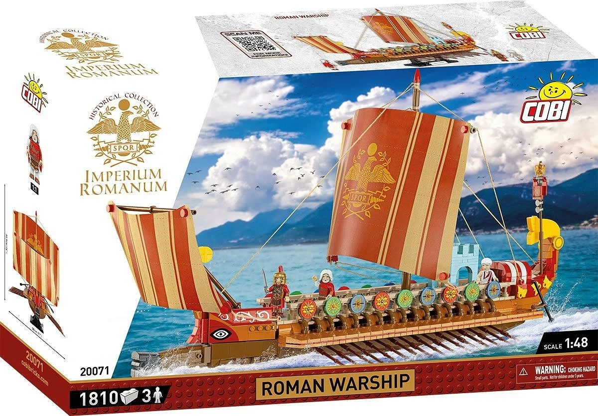 Set blloqe Cobi Klocki Imperium Romanum Warship, 1810 blloqe, me 3 figurina