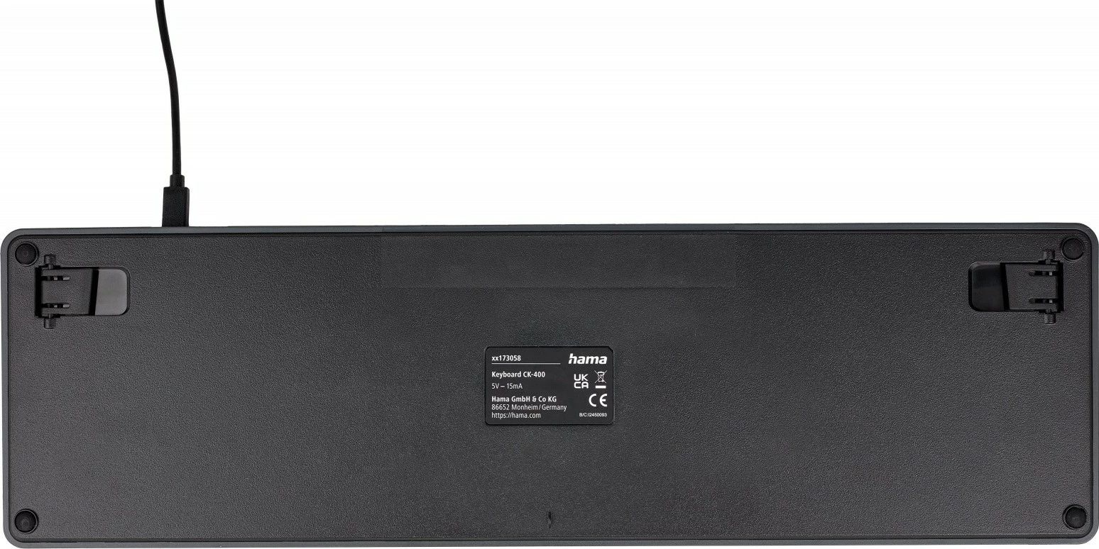 Tastierë Hama CK-400 me kabllo, USB-A/USB-C, ndriçim, e zezë/gri