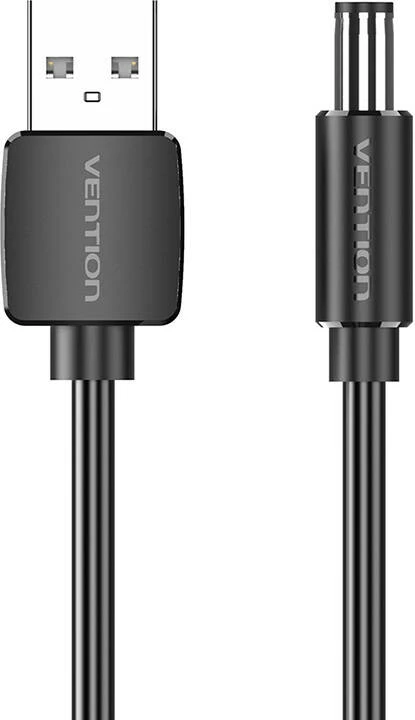 Kabllo energjie USB 2.0 në DC 5.5mm Vention CEYBF, 1m, e zezë