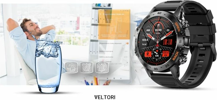 Smartwatch VELTORI unisex, e zezë