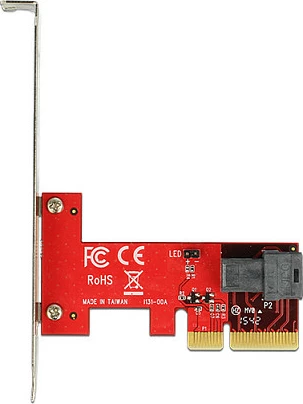 Kartë zgjerimi PCIe DeLOCK 89535, SAS SFF-8643, PCIe 3.0, 12 Gbit/s, e kuqe