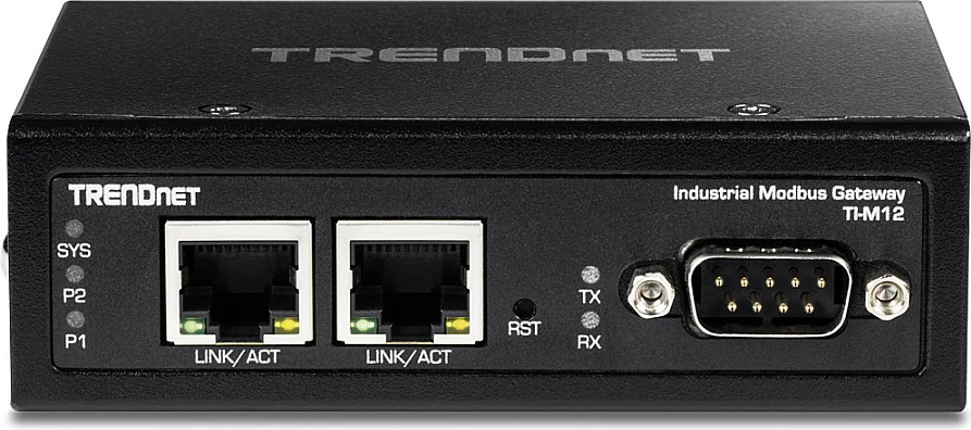 Gateway industrial Modbus TRENDnet TI-M12, 1x RS-232, 2x Fast Ethernet, DIN-rail, IP30, i zi