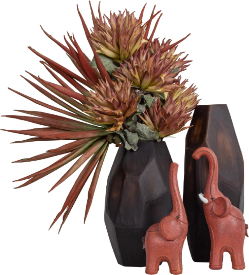 Vazo BARRY, qelq, ngjyrë çokollate, 19x19x45 cm