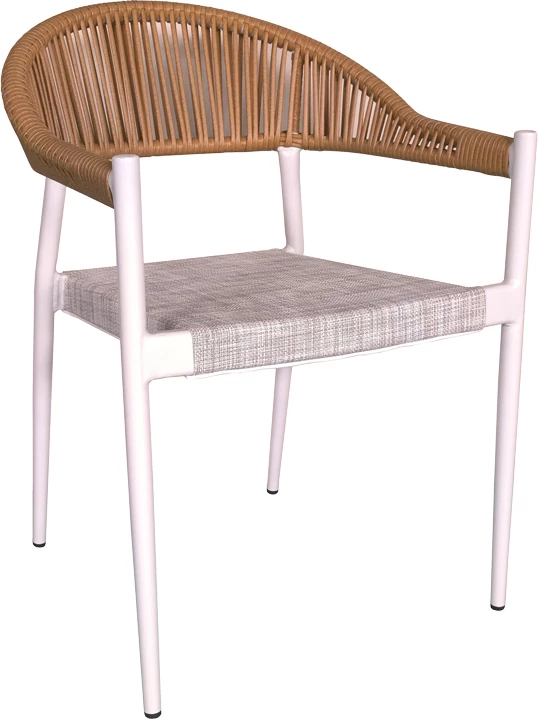 Set tavoline me karrige për terasë Kliton - Elation, alumin, ngjyrë e bardhë/natyrale, 80x80x74cm, 5 copë