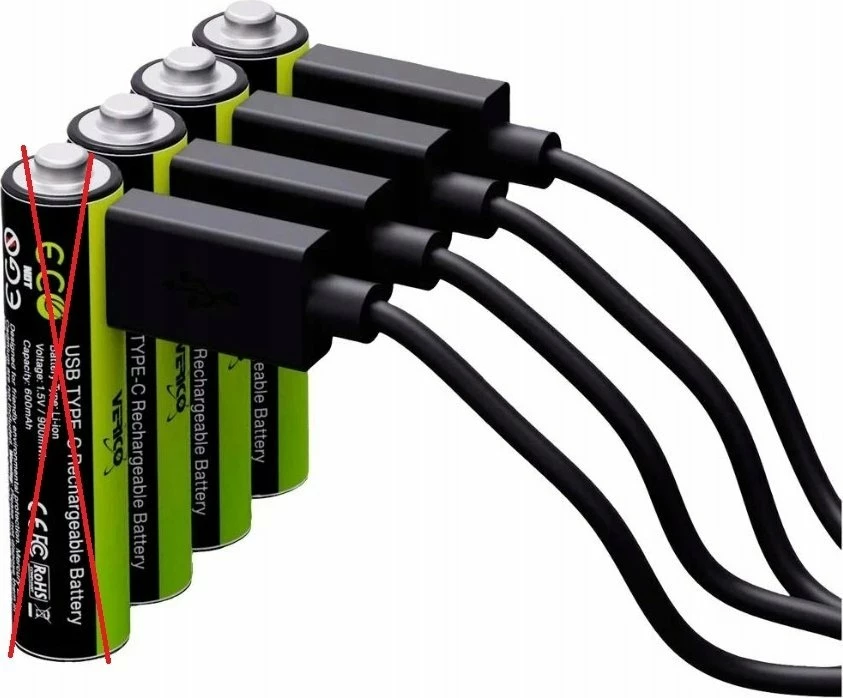 Bateri rikarikueshme Verico LoopEnergy AA2550, AA/R6, 1.5V, 1700mAh, USB-C, set 4 copë