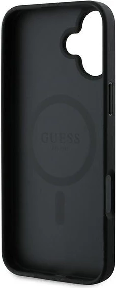 Mbështjellës Guess 4G Printed Stripes MagSafe për iPhone 16 Plus, i zi
