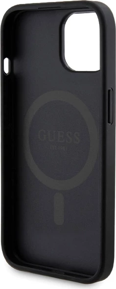 Mbështjellës Guess 4G Metal Logo me powerbank MagSafe 5000mAh për iPhone 15, Zi, Set