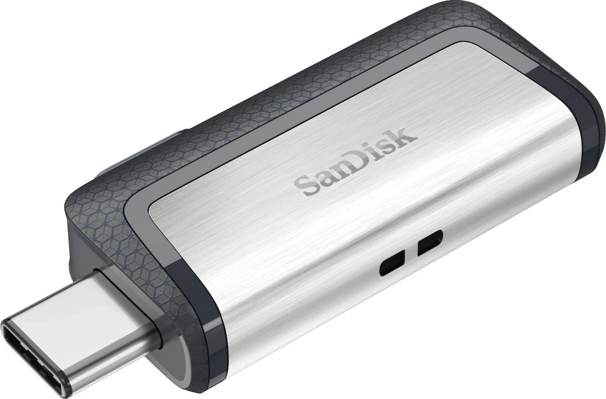 USB Flash SanDisk Ultra Dual Drive, 128 GB, USB Type-A / USB Type-C, Argjendtë
