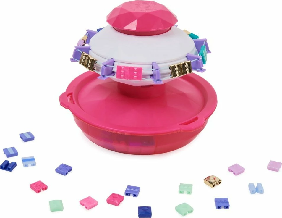 Set kreativ për me bo byzylykë Spin Master Cool Maker Pop Style 20142504, me 170 rruaza, 22 shirita elastikë, 4 fletë sticker, rozë