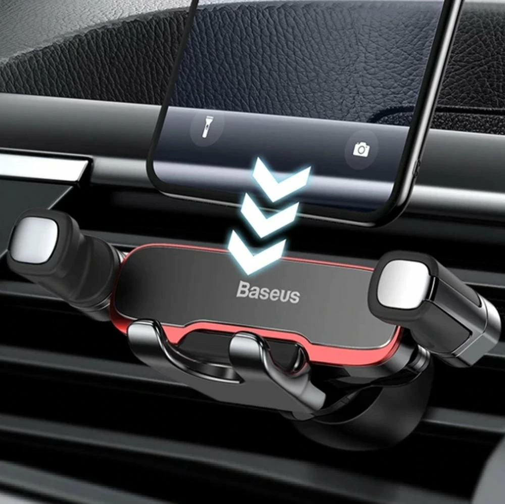 Mbajtës telefoni për veturë Baseus Mr Hui universal 4–7\" për grilë ventilimi, i zi