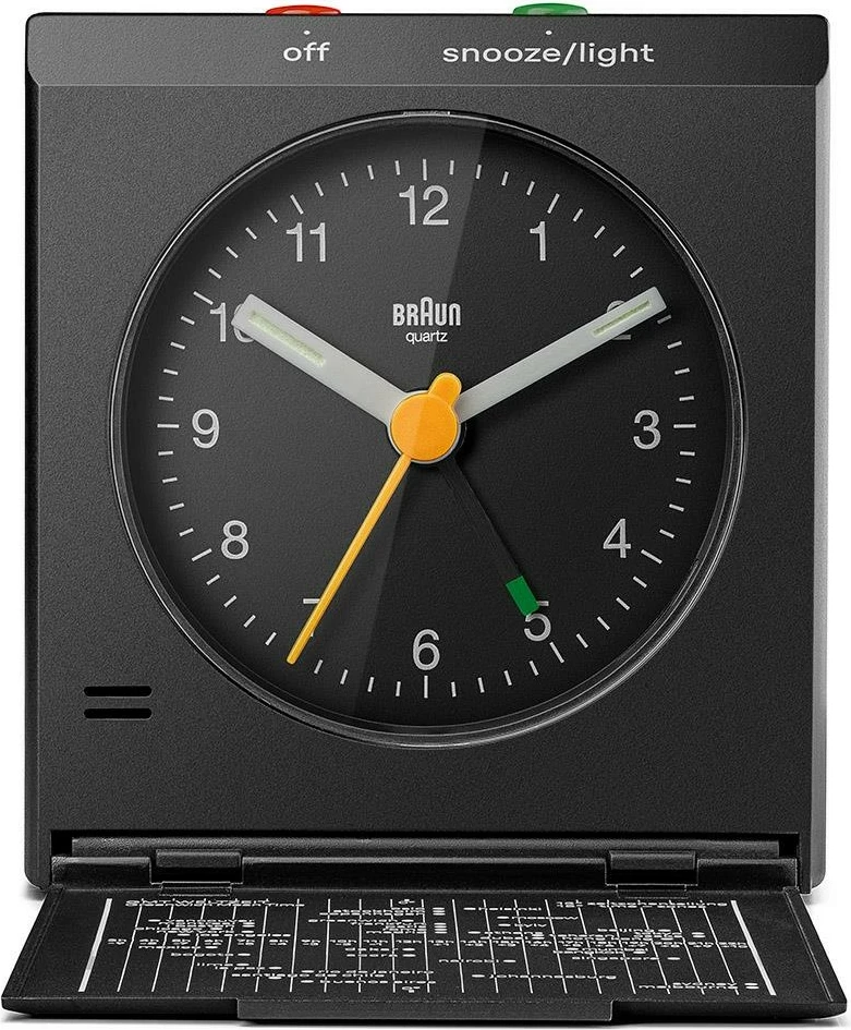 Orë alarmi Braun BC 05 B, quartz, me dritë dhe snooze, e zezë