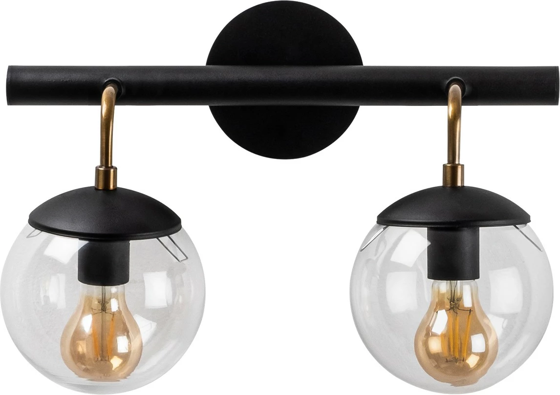 Llambë muri Opviq Gondol - 3012, metal i zi, kapak qelqi, 41x20cm, 28cm lartësi