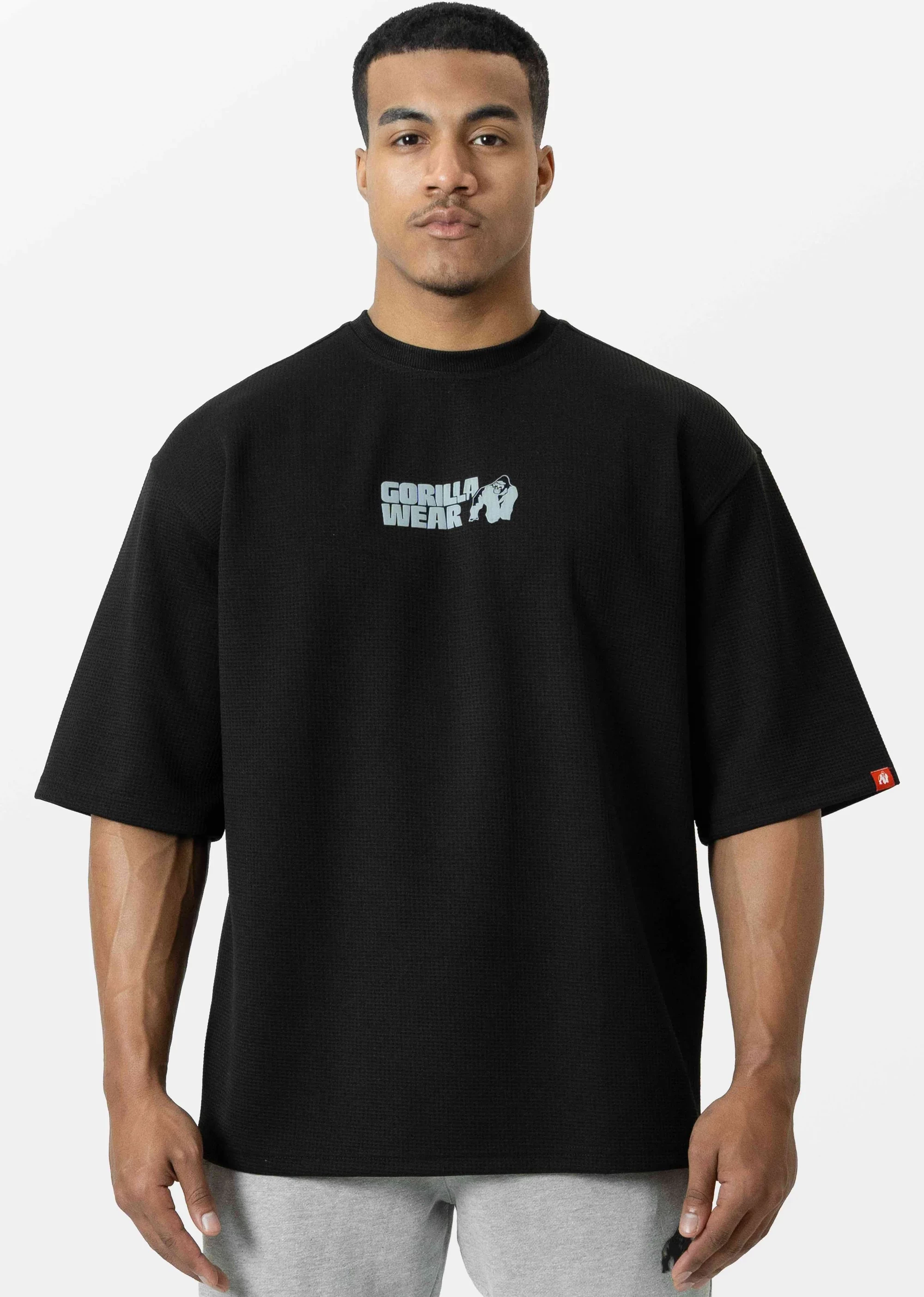 Idaho Oversized Waffle T-Shirt - Black