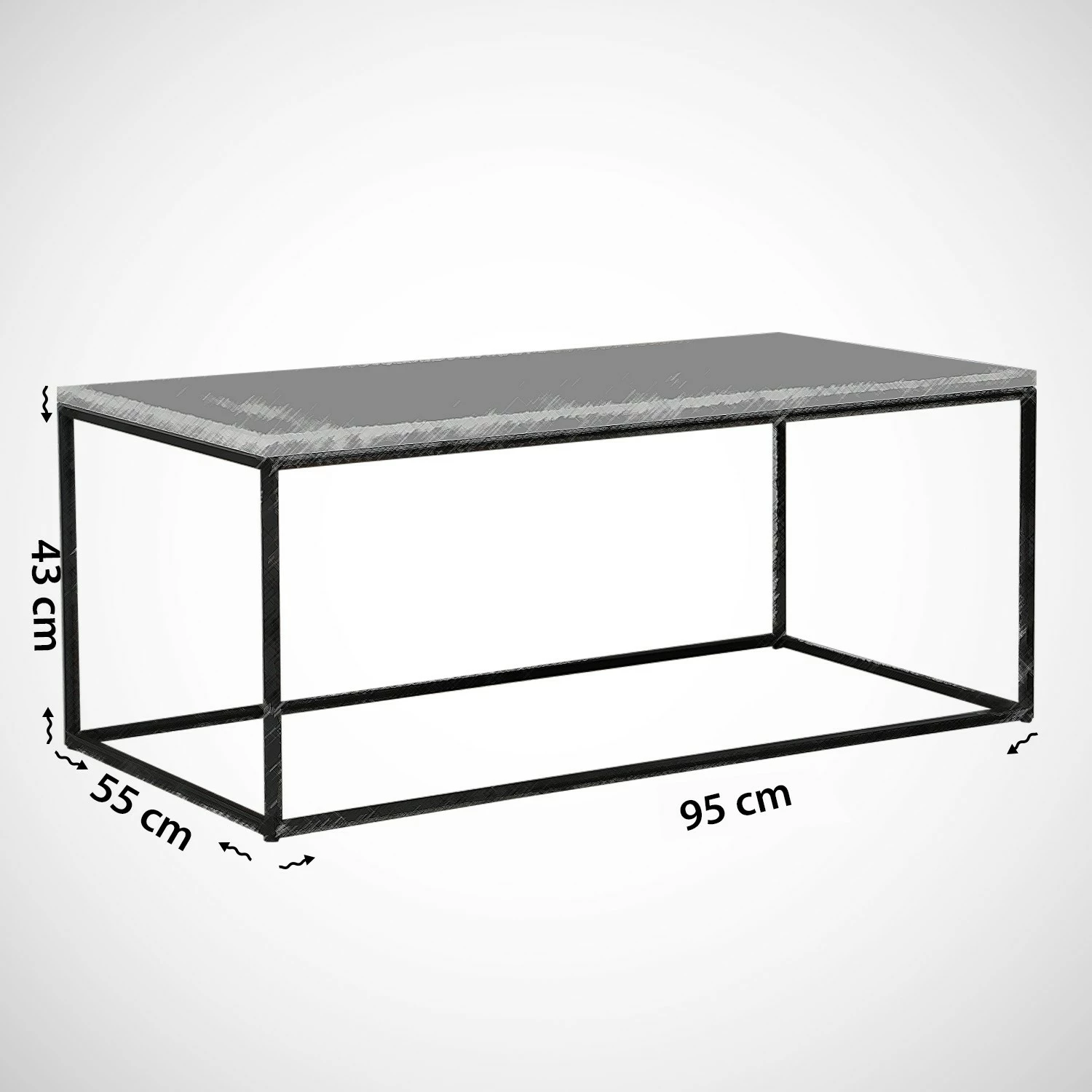 Tavolinë kafeje Hanah Home, Cosco - Royal, e zezë dhe e bardhë