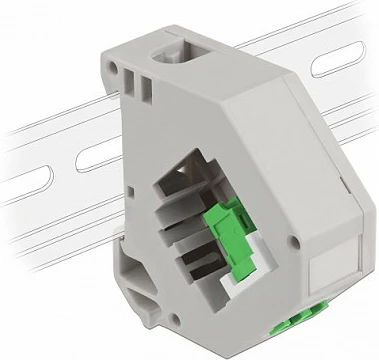 Adapter DIN rail DeLOCK Keystone LC Duplex femër-femër, plastik, jeshil/gri/bardhë