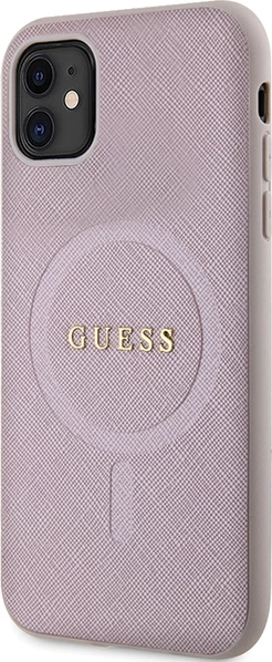 Mbështjellës Guess GUHMN61PSAHMCP për iPhone 11/XR, Saffiano MagSafe, Rozë