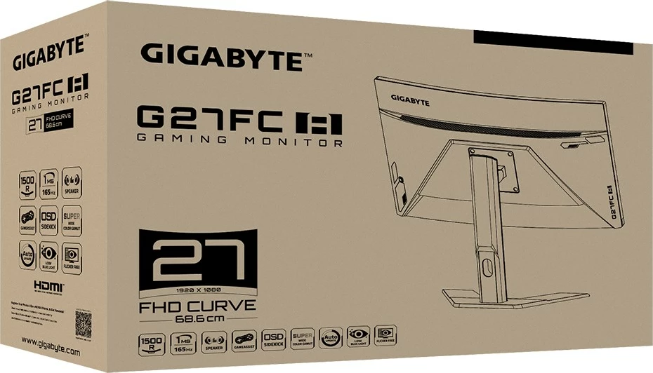 Monitor Gigabyte G27FC A, 27'', Full HD, LED, 170Hz, i zi