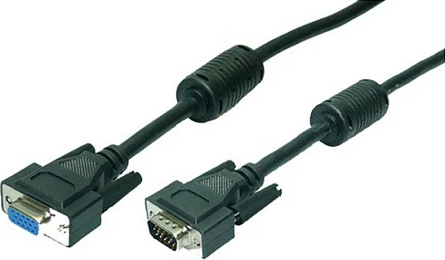 Kabllo VGA LogiLink ST/BU, 3m, me 2 bërthama ferriti, e zezë