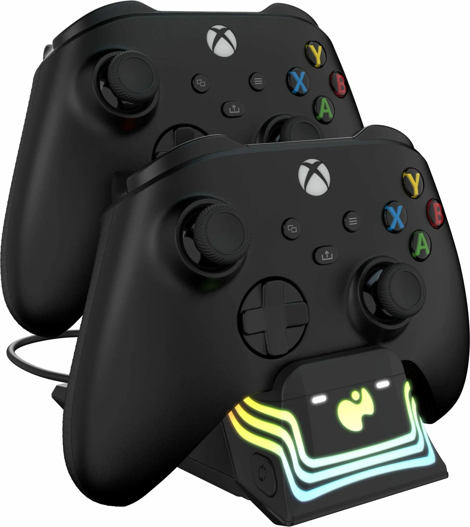 Karikues i dyfishtë për kontrolla Xbox PDP Afterglow Wave, USB-C, RGB, i zi